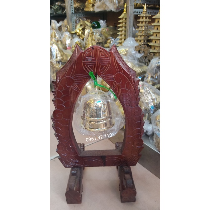 Chuông đồng có giá treo bán đồ đồng thờ cúng phong thủy