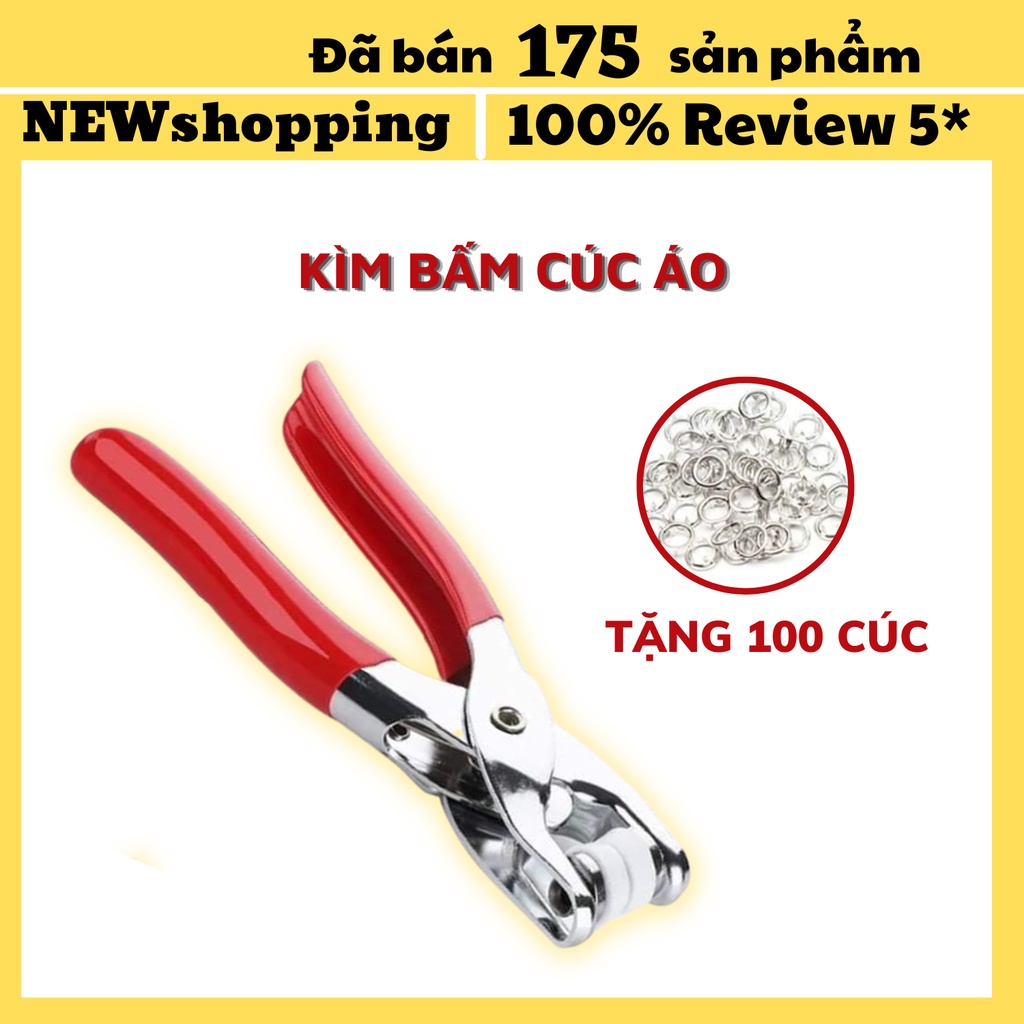 Kìm Bấm Cúc Vành Áo Kim Loại Đa Năng Kìm Bấm Khuy, Khoen Ore Quần Áo Tiện Lợi Newshopping
