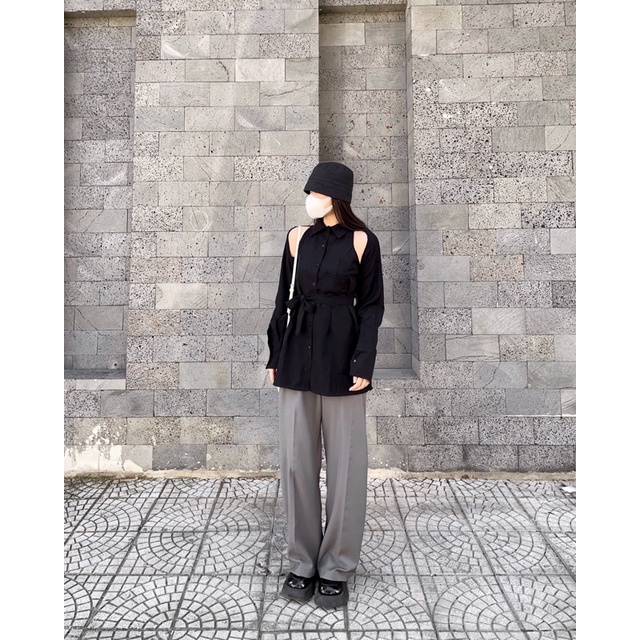 Sơmi dáng dài hở vai myyhaaa kèm ảnh thật | BigBuy360 - bigbuy360.vn