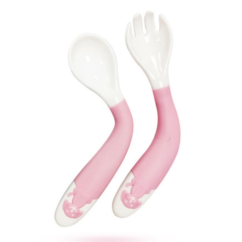 Bộ thìa dĩa cho bé tập ăn dặm, có thể bẻ cong 360 độ