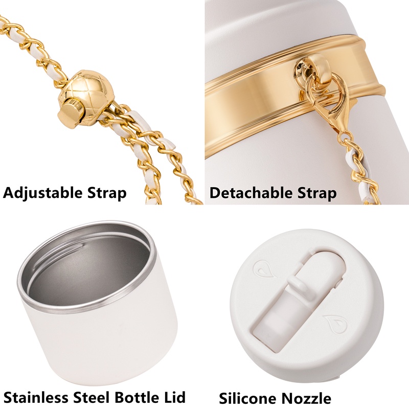 Bình Nước Giữ Nhiệt Bằng Thép Không Gỉ SUS316 Kèm Ống Hút Và Vỏ Bọc Dung Tích 550ml / 700ml MLH9061