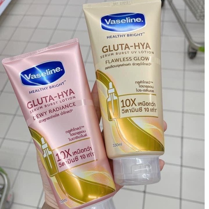 Sữa Dưỡng Thể Trắng Da, Mờ Thâm Đều Màu Da Vaseline 10X Healthy Bright Gluta-Hya Serum Burst