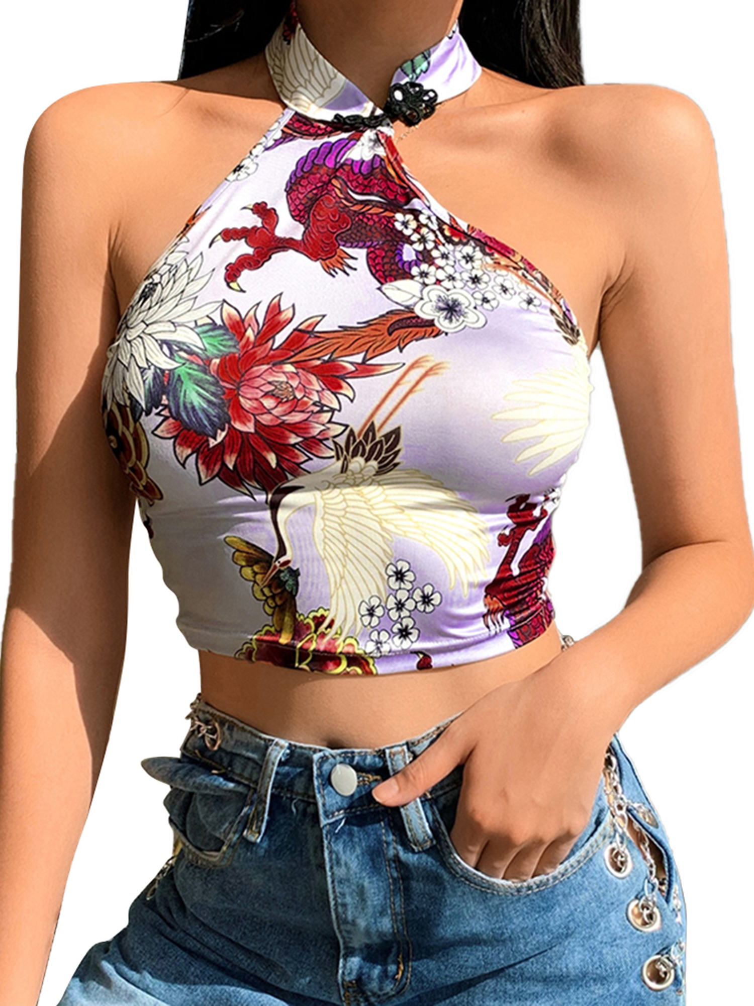 Áo Cổ Lọ Không Tay Co Giãn Phong Cách Trung Hoa Cổ Điển Dành Cho Nữ | BigBuy360 - bigbuy360.vn