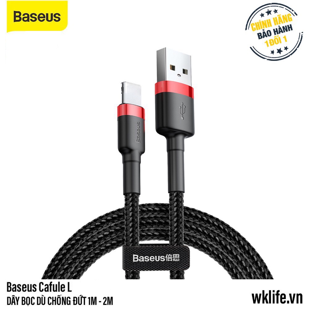 Dây Sạc IPHONE/IPAD Baseus Cafule Bọc Dù Dài Dài 1M-2M Bảo Hành 1 Đổi 1