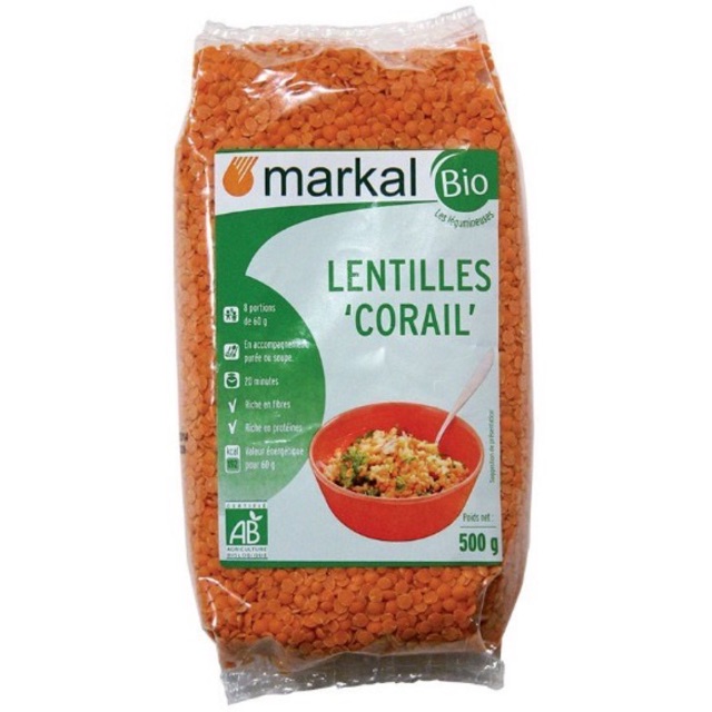 Đậu lăng đỏ hữu cơ Markal 500g