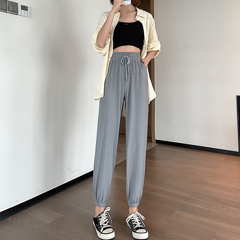 Quần thể thao IELGY dáng rộng lụa lạnh chống muỗi thời trang cho nữ