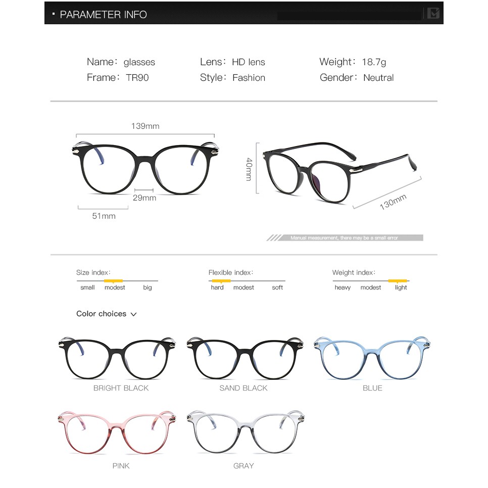 Gọng kính tròn kiểu vintage cho unisex