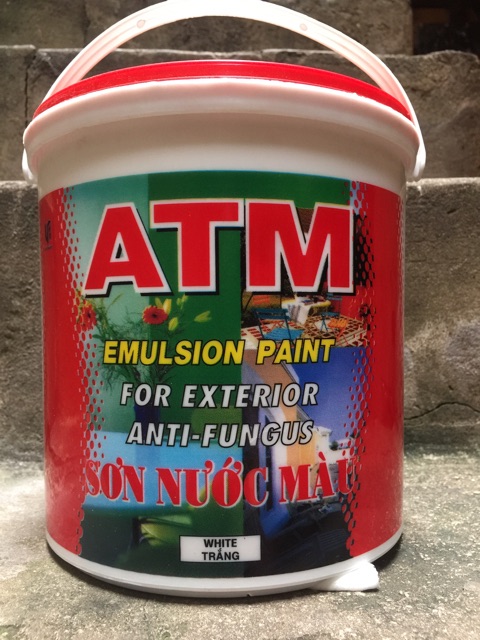 Sơn nước nội ngoại thất màu trắng ATM (3,5L) [Sơn chậu]