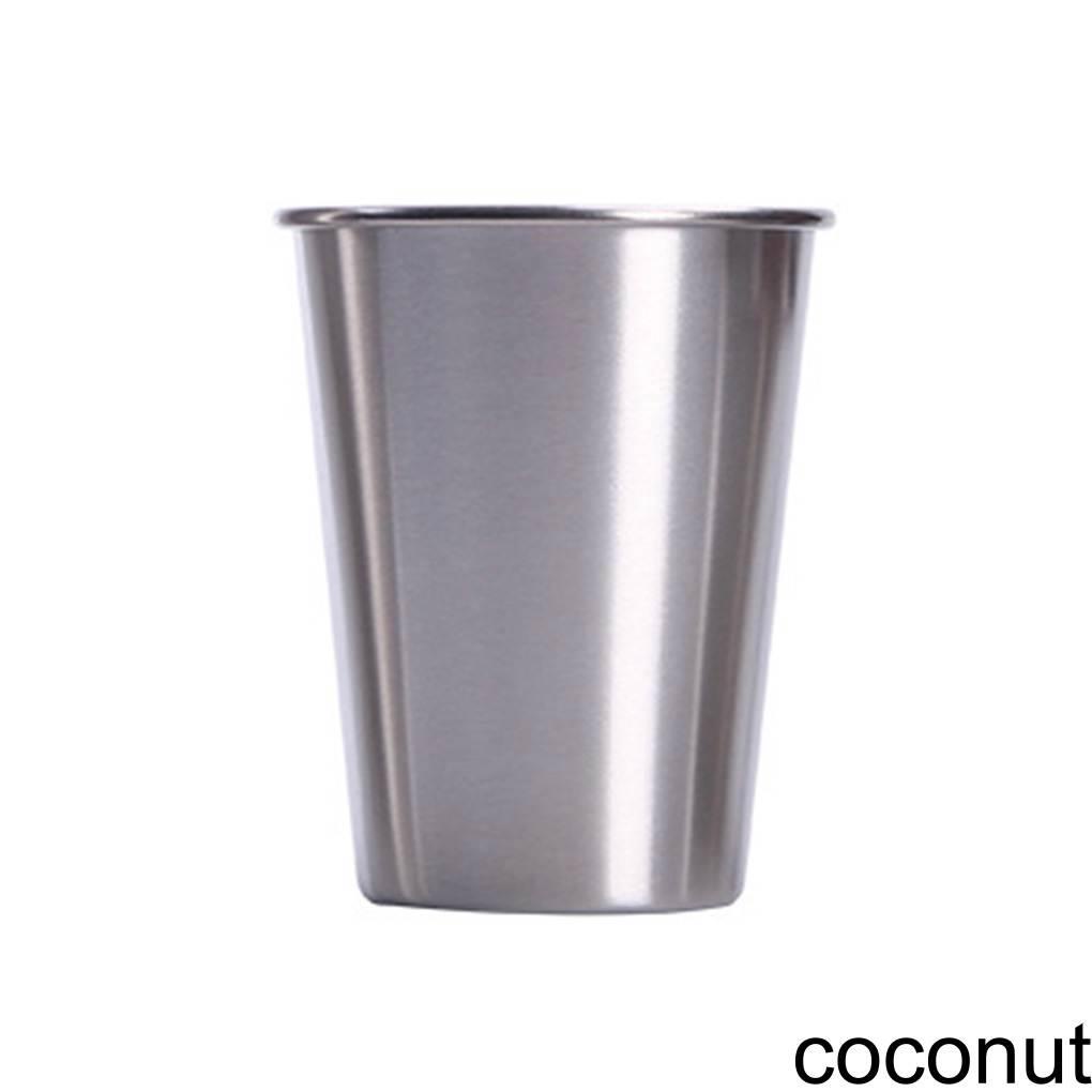 [Coco] Stainless Steel Rolled Top Edge Pint Cups Shatterproof Drinking Glasses for Kids and Adults