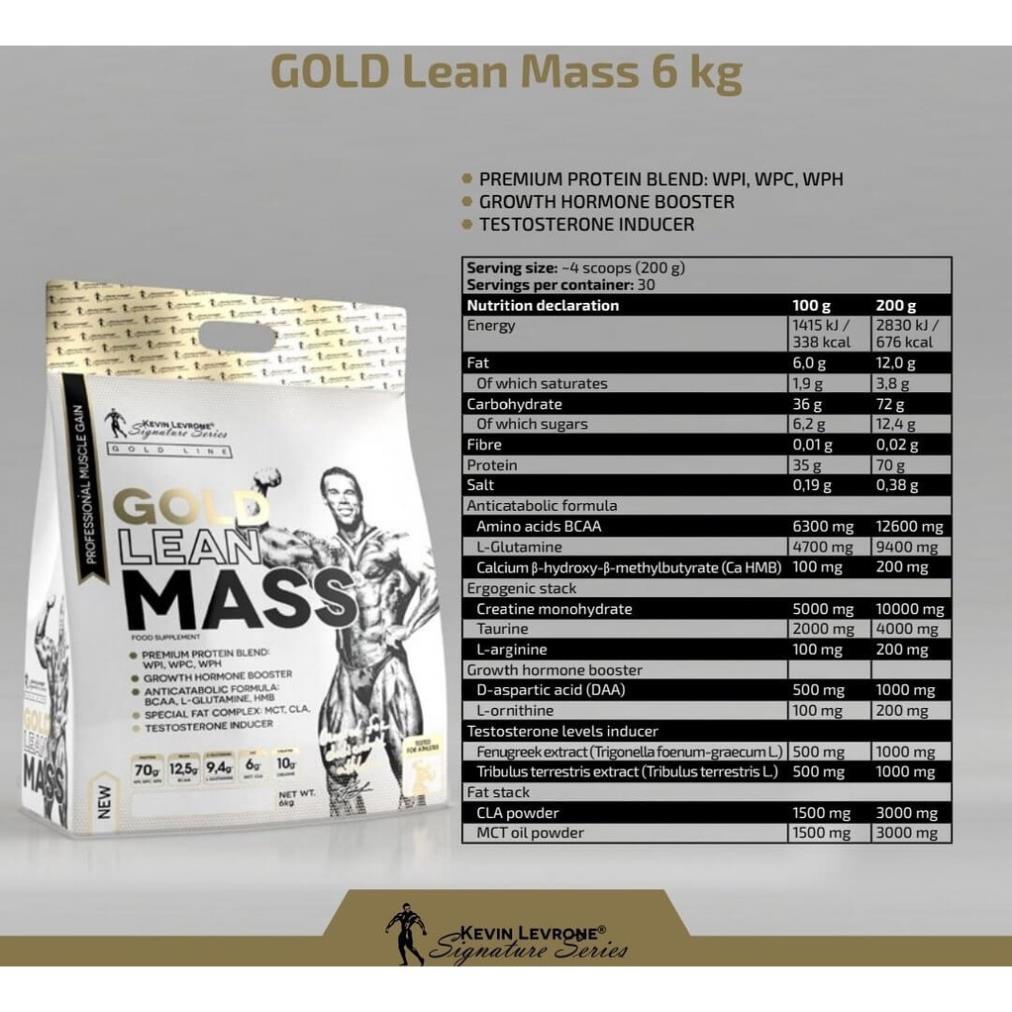 Sữa Dinh Dưỡng Tăng Cân Nhanh Cho Người Gầy Kevin Levrone Gold Lean Mass 6Kg