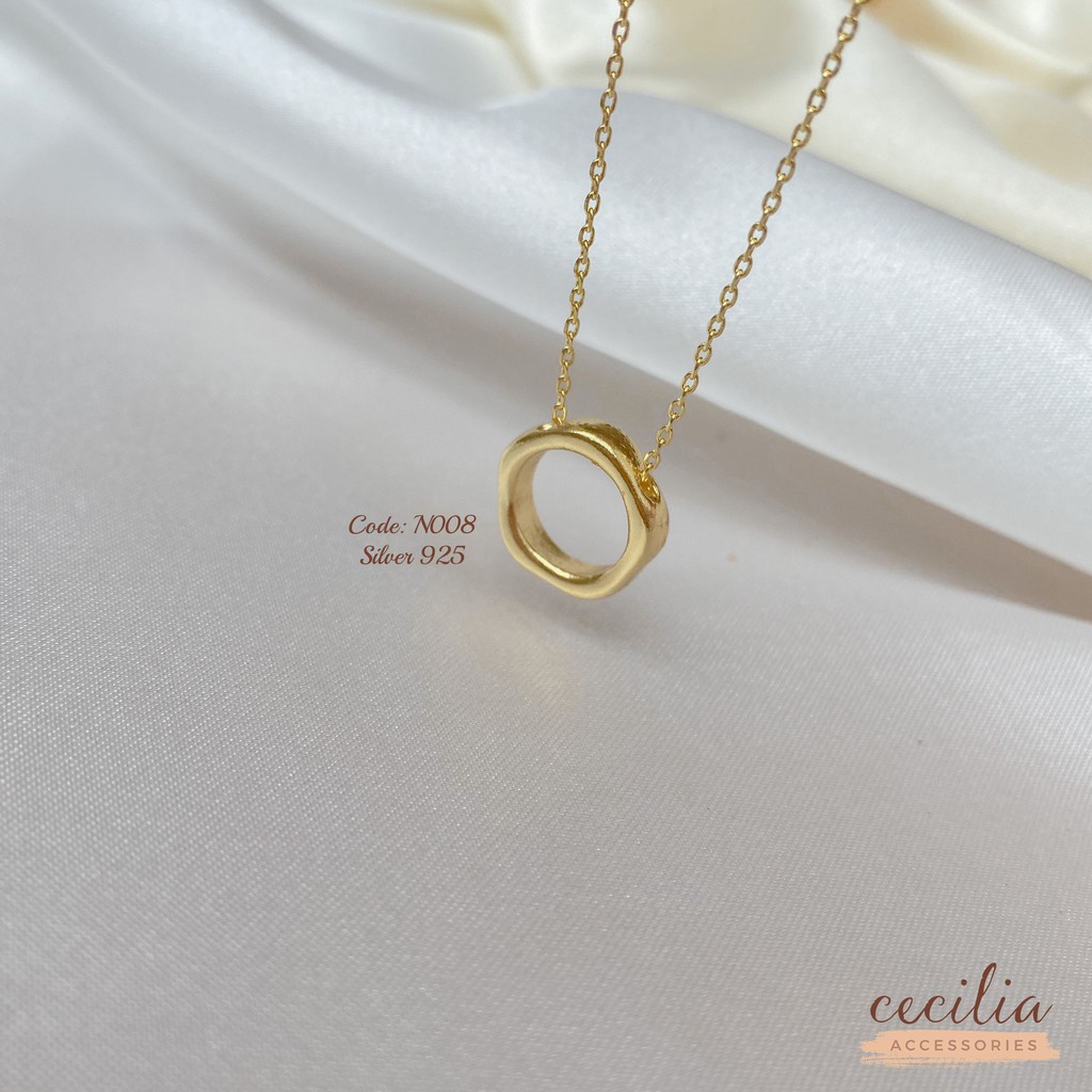 Dây chuyền vòng cổ vàng mặt nhẫn vòng tròn N008