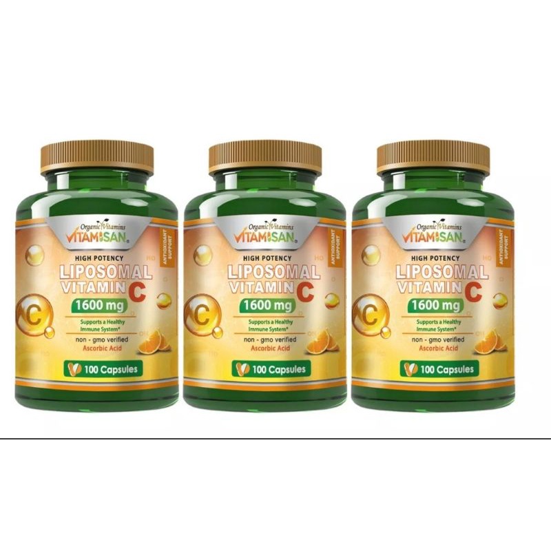 Viên Uống Bổ Sung Liposomal Vitamin C 1600mg Trắng Da, Chống Lão Hóa, Tăng Cường Miễn Dịch Organic Vitamisan 100v