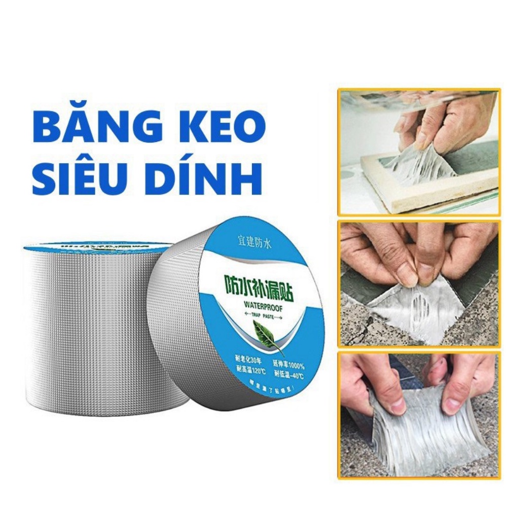 Băng keo chống thấm mái tôn,tường,dán ong nước,dai 5m,rộng 10cm,tongkhominhngyen