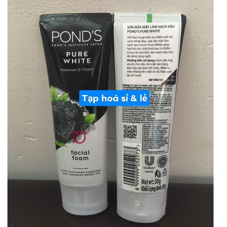 Sữa rửa mặt Pond's Pure White đen 50g/ 100g