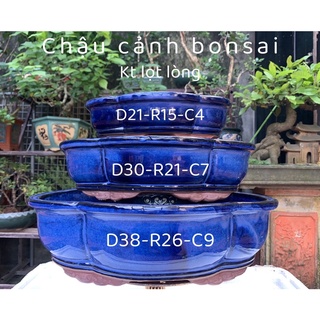 Chậu Áng mây - xanh coban /chậu trồng cây bonsai/chậu trồng cây cảnh /chậu trồng cây kiểng