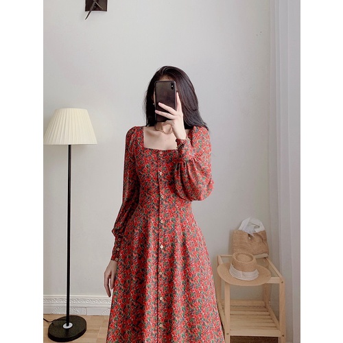 Váy đỏ dài tay_D062S1_LYNNA | BigBuy360 - bigbuy360.vn