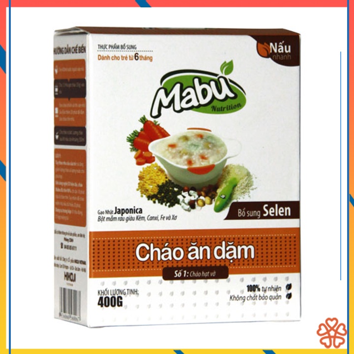 Cháo ăn dặm Mabu số 1 hạt vỡ (400g)