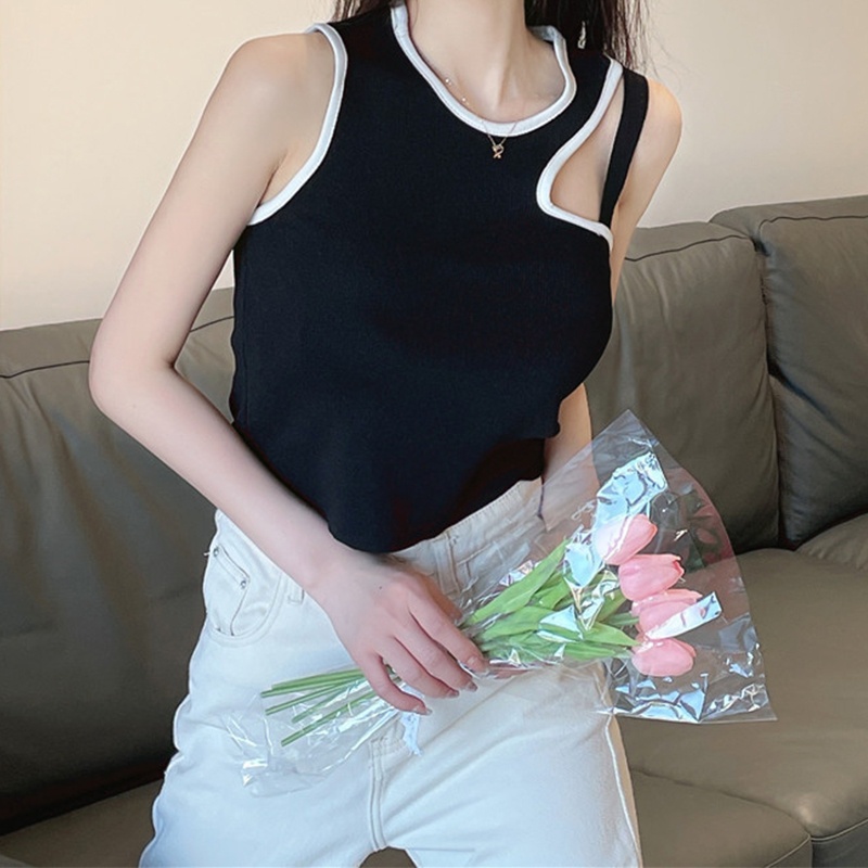 Áo Croptop Hai Dây Dệt Kim Phong Cách Boho Quyến Rũ Cho Nữ