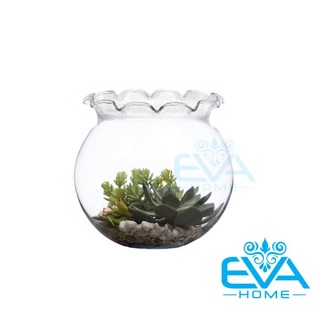 Hồ Cá Bể Cá Thuỷ Tinh Miệng Bèo Mini B7 9 x 10 Cm Tặng Kèm Sỏi Và Rong Trang Trí