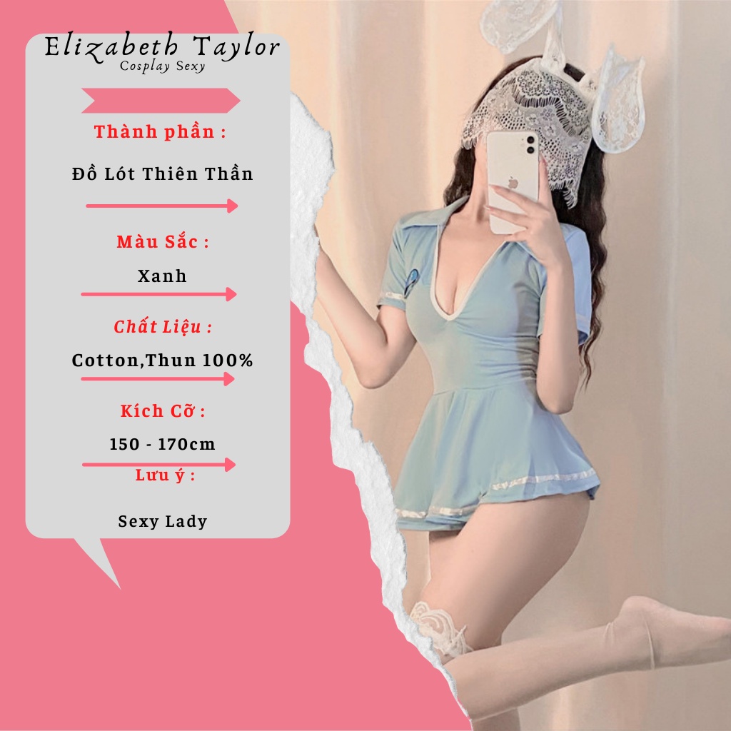 Cosplay Sexy Bộ Đồ Ngủ,Đồ Lót Cosplay Thiếu Nữ Nhật Bản Chất Cực Đẹp,Quyến Rũ Kèm Tất và Tai Nơ