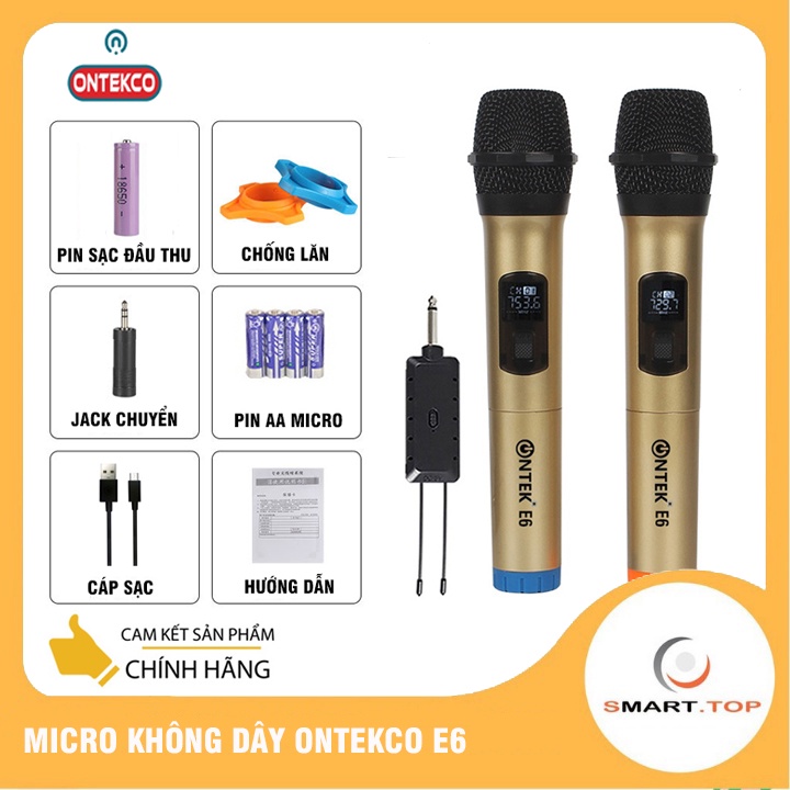Bộ Micro Không Dây MU02 | E6S | E6 | MV01 | W003 | W003A Cao Cấp Hát Karaoke Cực Hay Dùng Cho Loa Kéo, Amply, Tần Số UHF