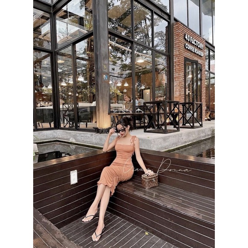 Váy body nhún dáng dài