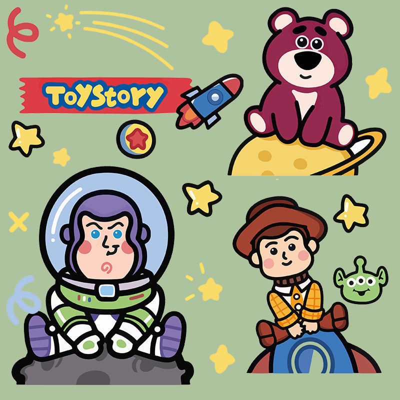Hoạt Hình Nhãn Dán Trang Trí Vali laptop ipad Hình Cốc Nước Trong toy story Đáng Yêu
