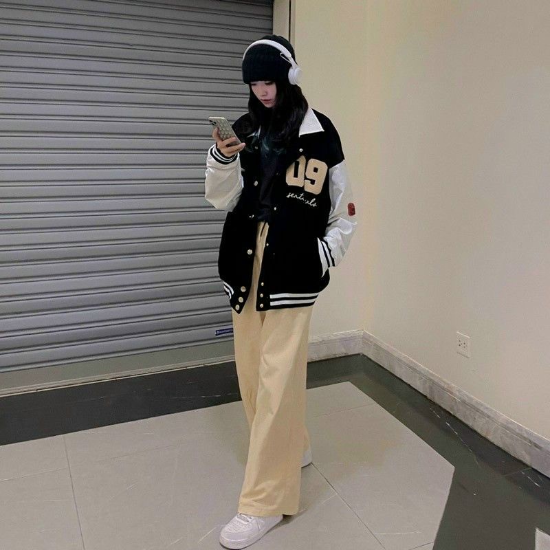 Khoác nhung tăm 2 lớp form rộng cổ polo