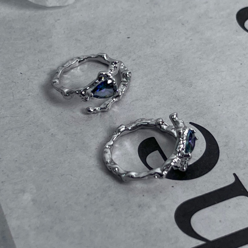 Nhẫn hở đính đá nhiều màu sắc phong cách hip hop cho nam nữ