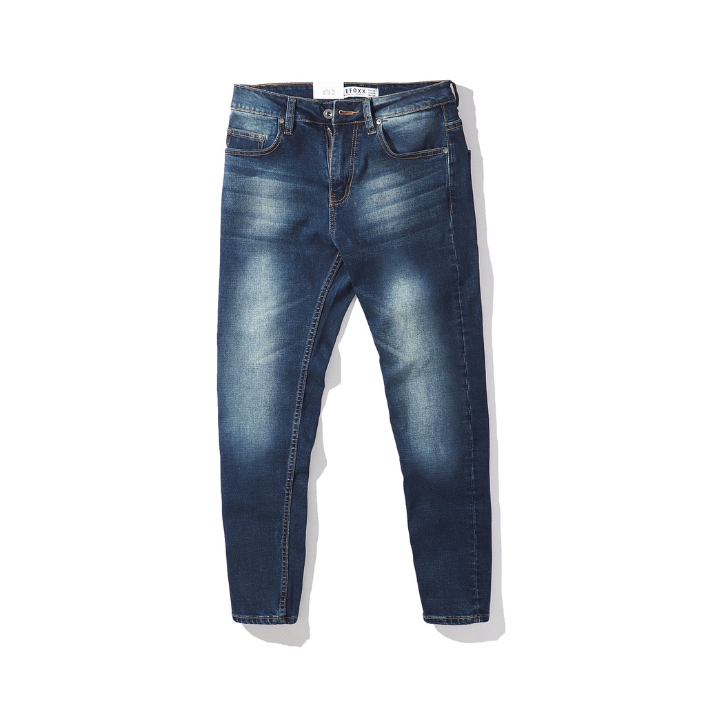 Quần jean nam, quần bò nam cao cấp slimfit DEFOXX màu xanh đậm wash 220502