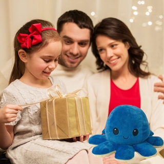 Sẵn sàng REVERSIBLE BIPOLAR TEETURTLE OCTOPUS TOY PLUSH TEETURTLE MOOD SWITCHER Giáng sinh UNIO