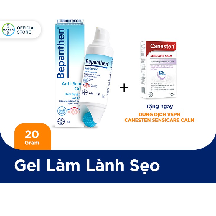 Gel giúp ngăn ngừa hình thành sẹo đỏ và sẹo lồi kèm dụng cụ xoa bóp Bepanthen Anti-scar Gel 20g - Tặng 1 Canesten 100ml | BigBuy360 - bigbuy360.vn