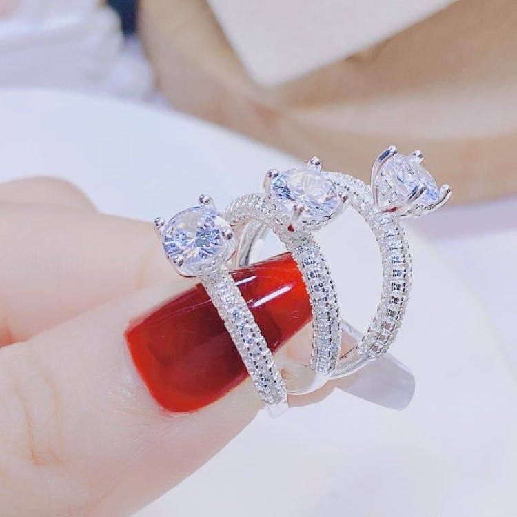 Nhẫn bạc nữ đính đá li to Evasilver, nhẫn bạc ta cực xinh xắn trẻ trung