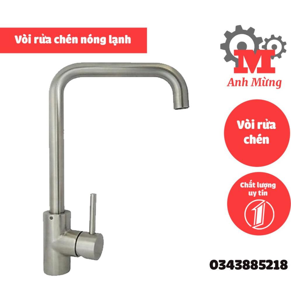 Vòi rửa bát nóng lạnh inox 304 – vòi lắp đặt chậu rửa bát nóng lạnh model 07