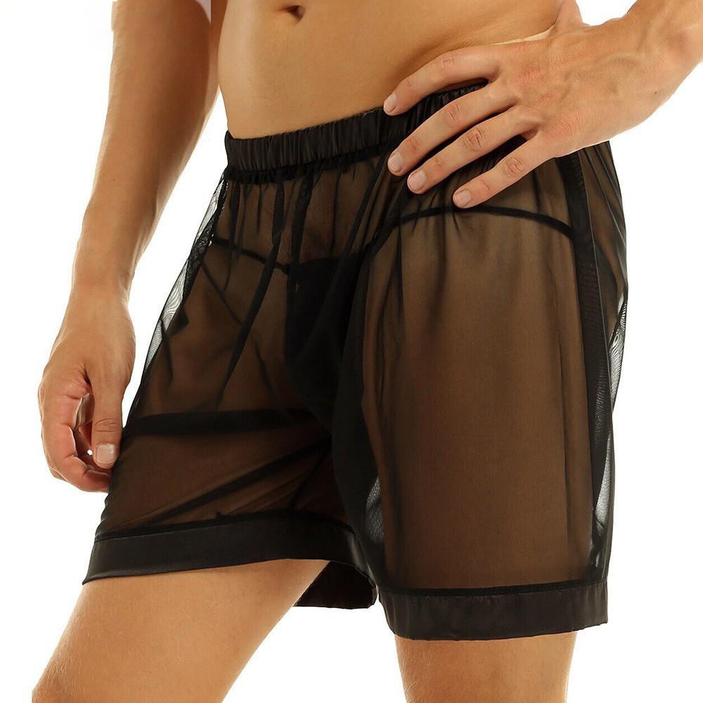 Quần đùi nam sexy lưới xuyên thấu mặc mát mẻ - gợi cảm - Voan cao cấp - 12440