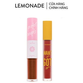Combo 2 son kem lì Lemonade Perfect Couple Lip (Version 1) 7.5g và Want It Got It Lipcream 5g
