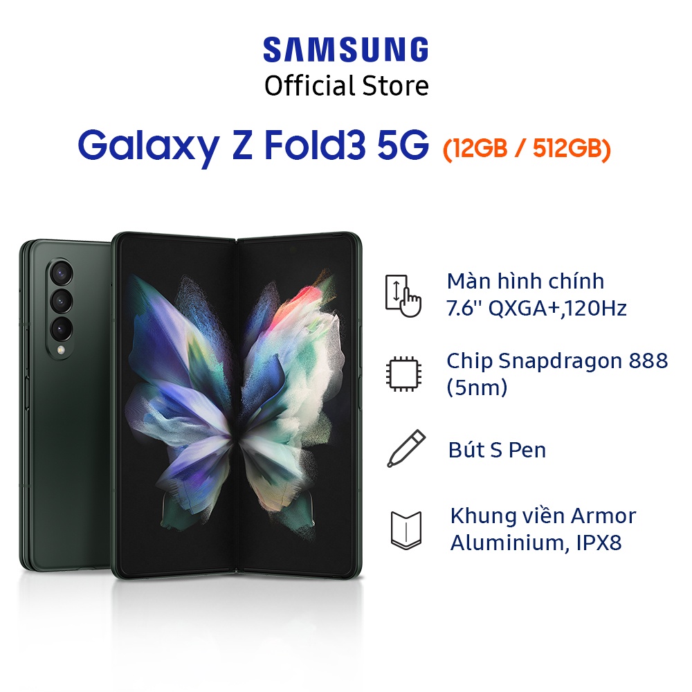 [Mã ELMALL1TR giảm 5% đơn 3TR] Điện Thoại Samsung Galaxy Z Fold3 5G 512GB | BigBuy360 - bigbuy360.vn