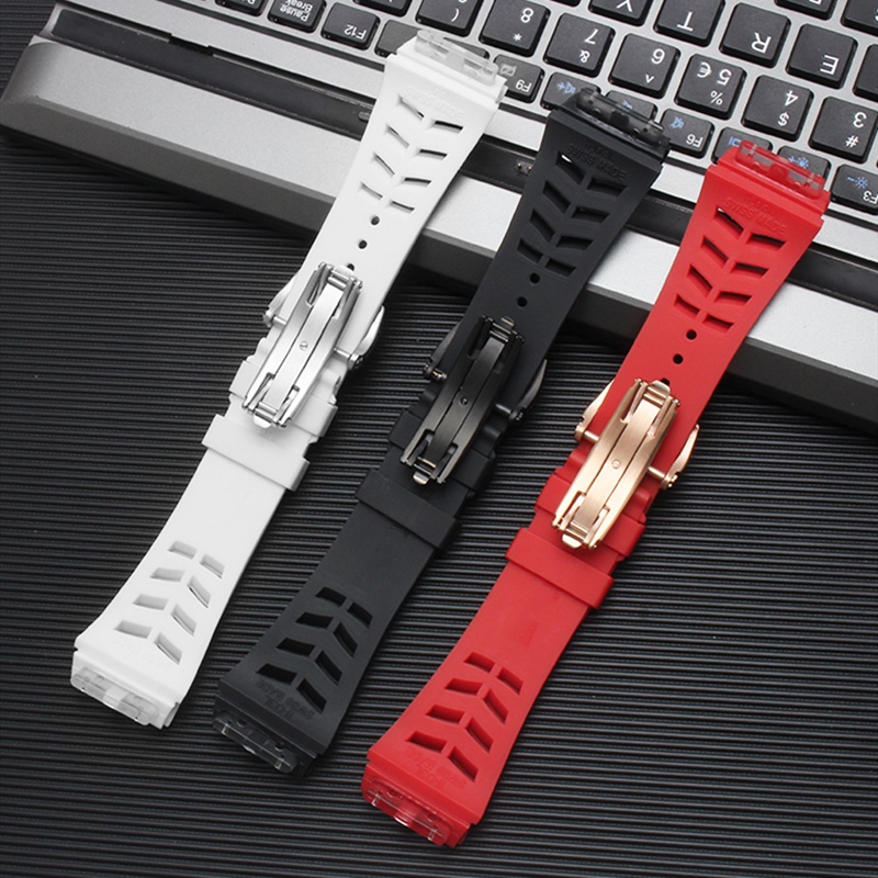 Dây Đeo Thay Thế Bằng Cao Su Tự Nhiên 25mm Chống Nước Cho Đồng Hồ Richard Watch Mille