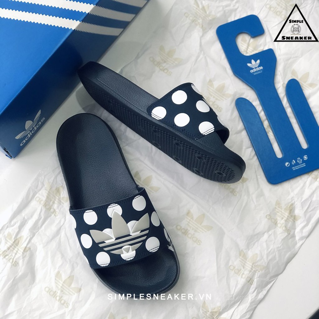 Dép Nữ Adidas Adilette Lite Slides FREESHIPHàng Chính Hãng - Dép Quai Ngang Thời Trang Adidas Chấm Bi - Simple Sneaker