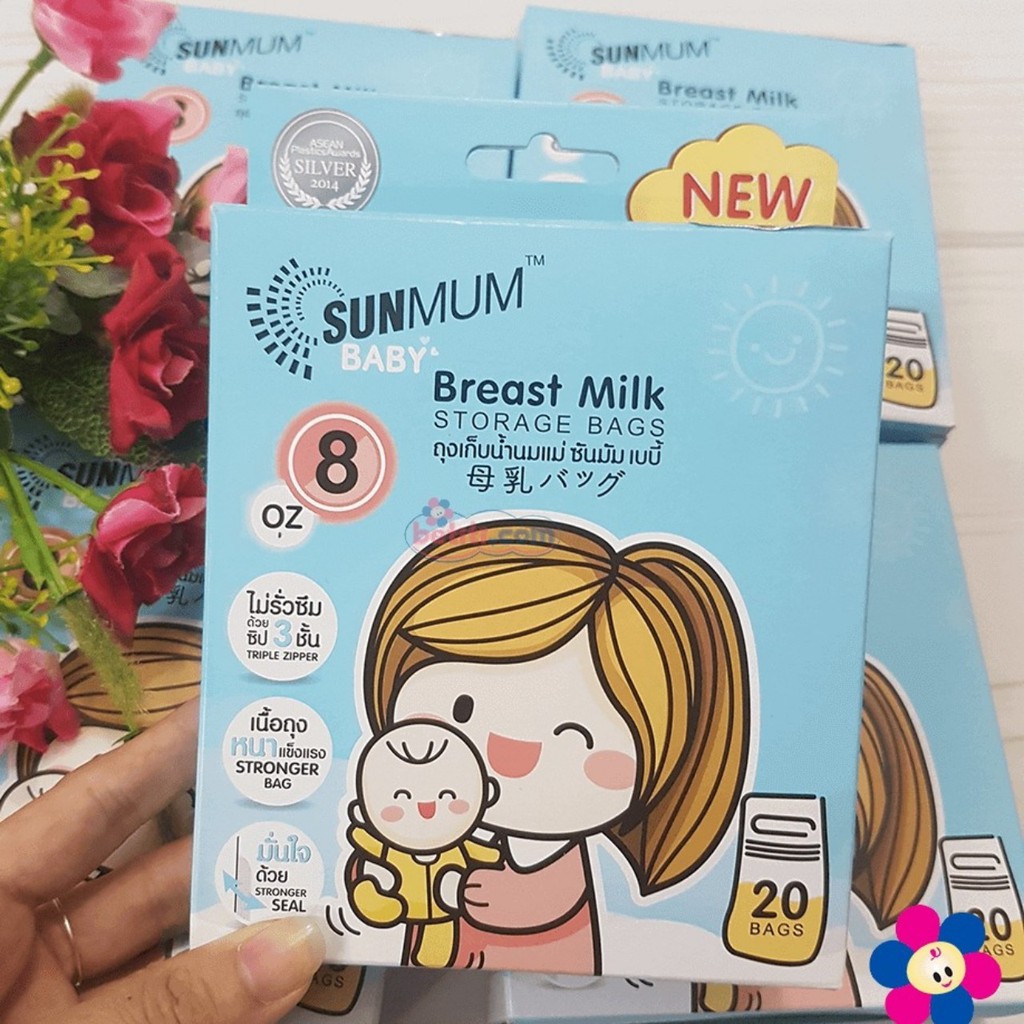 Túi trữ sữa Sunmum 100ml TEM BẠC CHÍNH HÃNG THÁI LAN