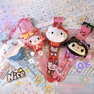 Đồng Hồ Điện Tử Chiếu Hình Kuromi Melody Cinnamoroll Hellokitty Đáng Yêu