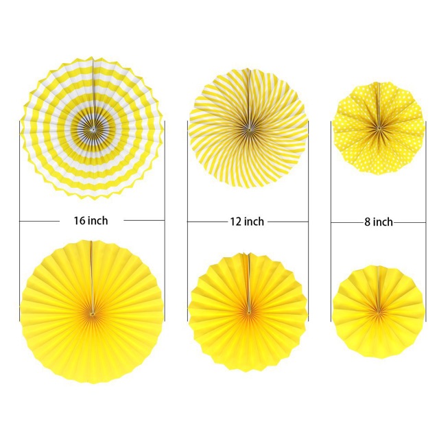Bộ 6 quạt giấy trang trí sinh nhật