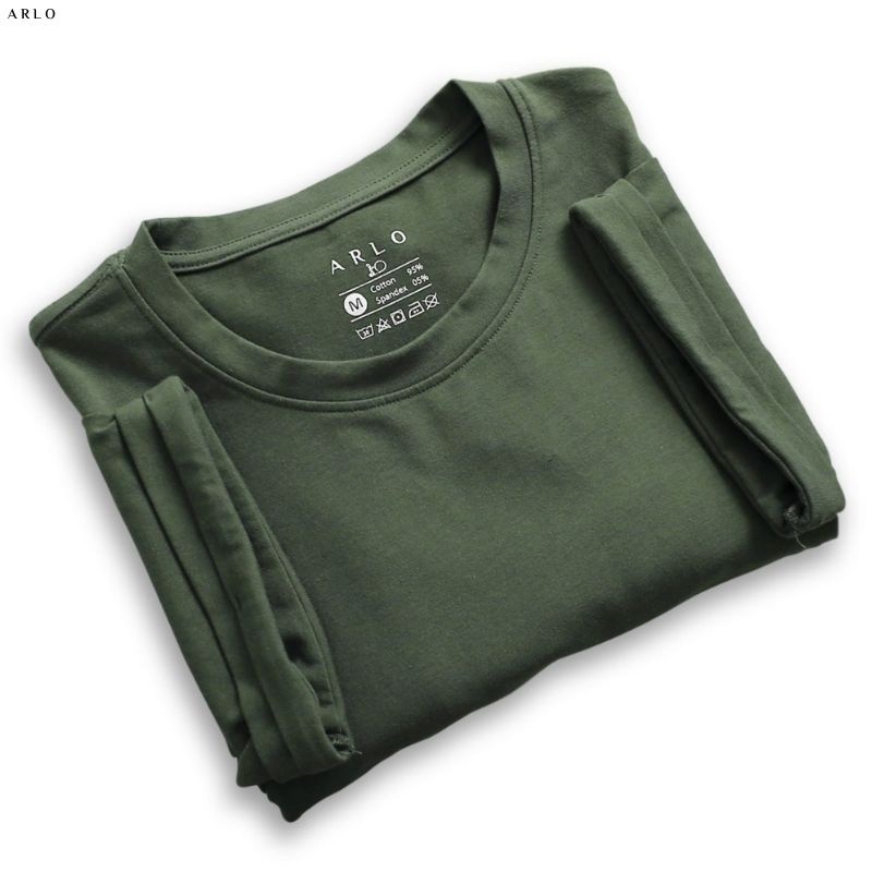 Áo Thun Unisex DILYS Chất Liệu 100% Cotton Màu Xanh Rêu - ARLO