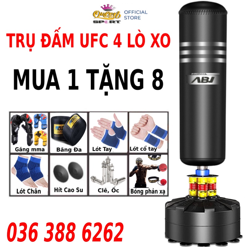 Bao cát trụ đấm bốc boxing tự đứng ufc chính hãng dùng cho người lớn trẻ em tặng full 8 phụ kiện