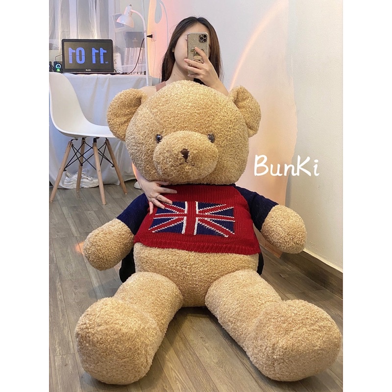 GẤU BÔNG TEDDY LITTLE ANGEL 140CM BE VÀNG CAO CẤP BUNKI