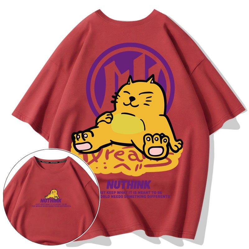 Áo Thun Tay Ngắn Cổ Tròn Dáng Rộng Thời Trang Mùa Hè Cho Nam Và Nữ M-8XL