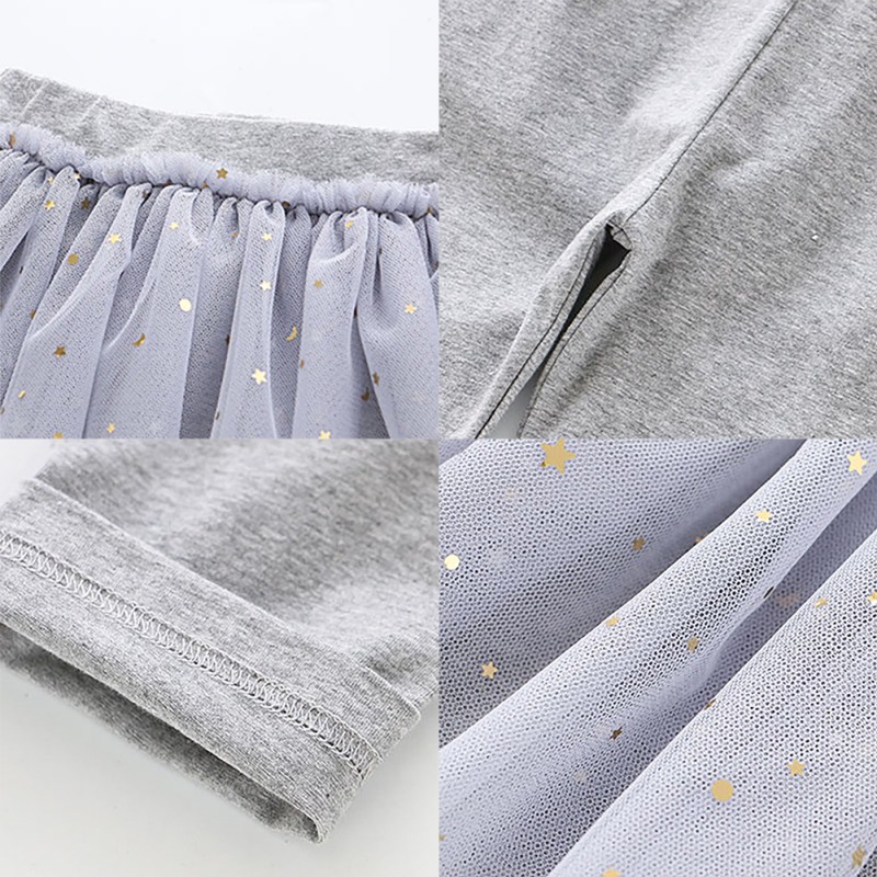 Quần legging phối váy lưới xinh xắn đáng yêu cho bé gái