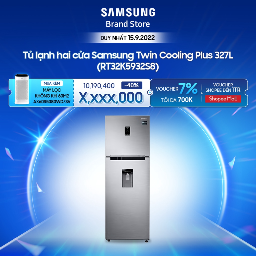 Tủ lạnh 2 cửa Samsung Twin Cooling Plus 327L RT32K5932S8