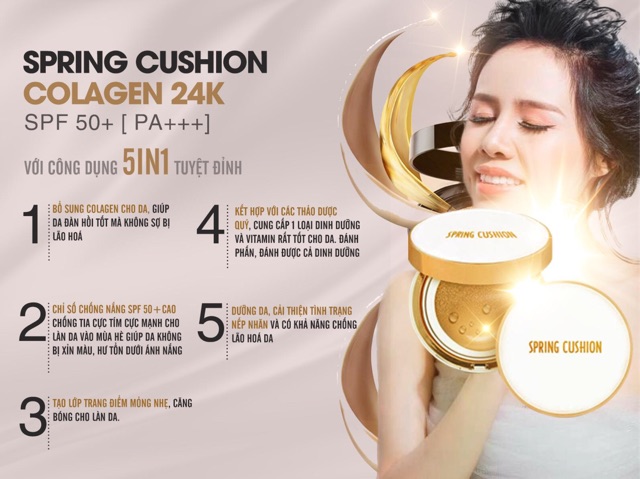 Phấn nước collagen vàng 24k của LêXuân.Beauty