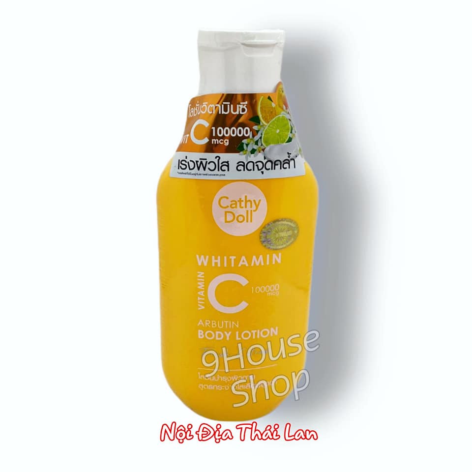 (Cam) 01 Chai Dưỡng Thể Trắng Da Whitamin Vitamin C Fresh Citrus Cathy Doll Thái Lan 150ml